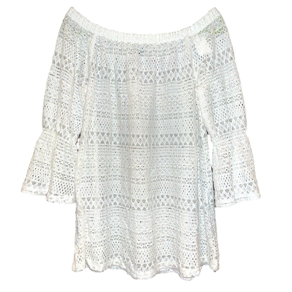 J Valdi” off the shoulder cover up/ tunic, dress, Bell sleeves size small - Picture 1 of 7